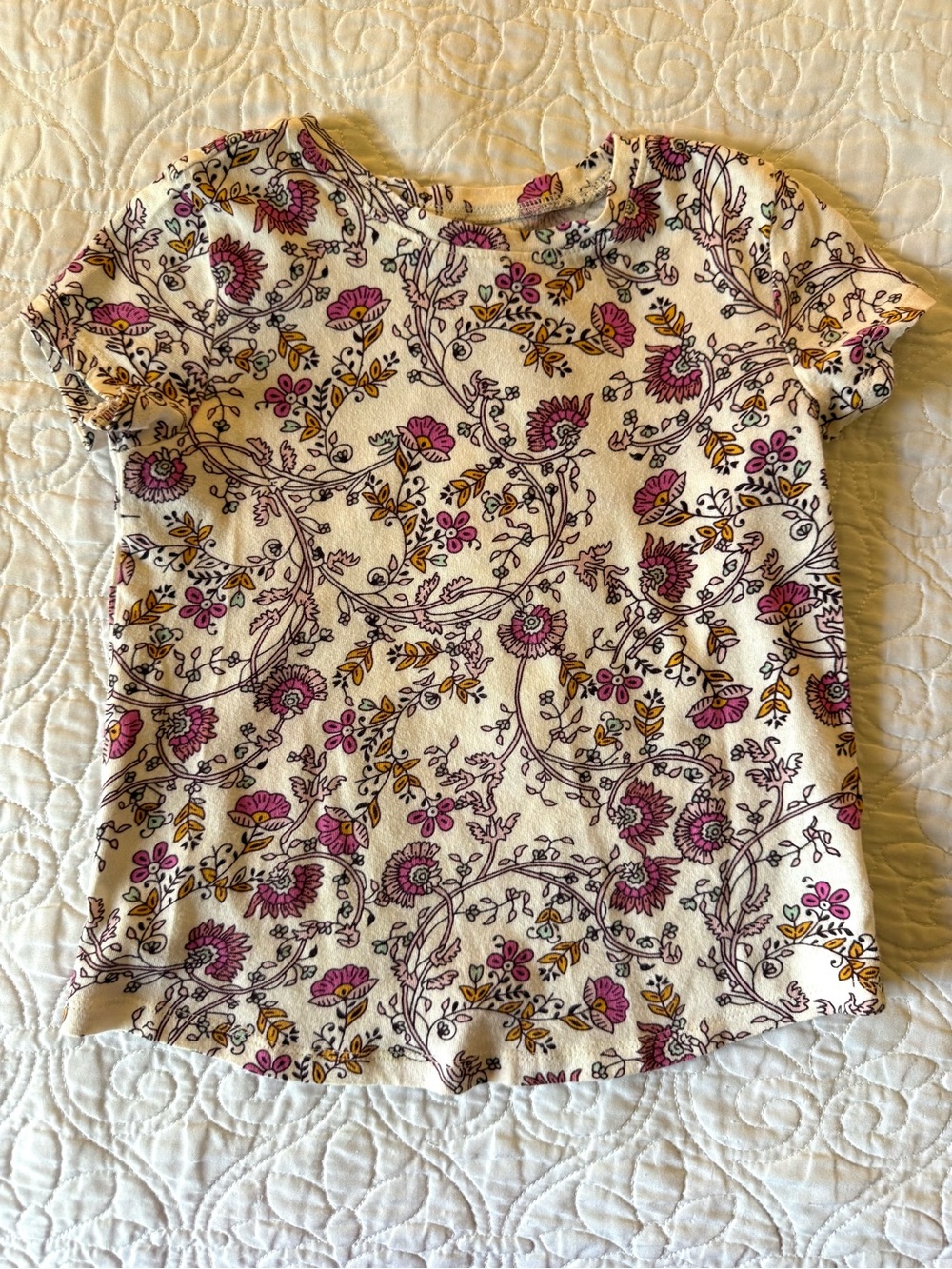 Girl’s Fall Floral Short Sleeve Old Navy T Shirt 5T